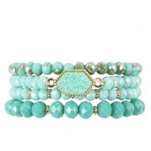 🆕Mint Druzy Beaded Bracelet Set
